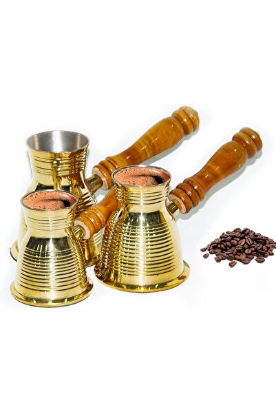 GENERAL سخان قهوة نحاسي من IN.HOUSE، طقم من 3 قطع، صانع القهوة العربية، سخان ...