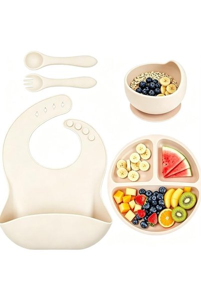 GENERAL Lingge Baby Feeding Tableware Set, Baby Weaning Kit, Suction Bowl Div...