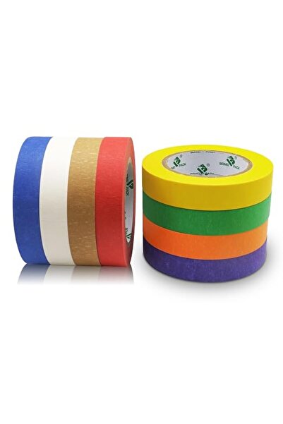 BOMEI PACK Colored Masking Tape 8 Rolls Rainbow Painters Tape 24mm x 25m DIY ...
