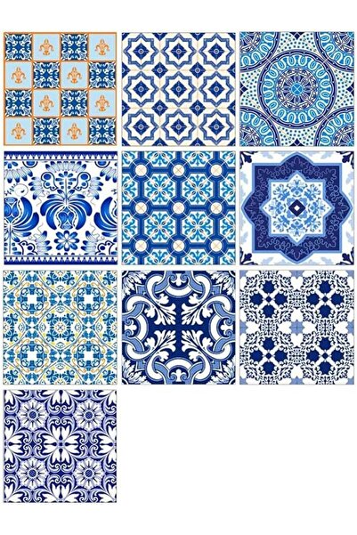 ELECDON Adhesive Wallpaper 10Pcs Traditional Tile Stickers Backsplash Peel an...
