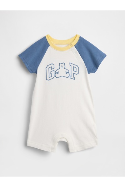 GAP Bebek Beyaz Logo Şort Tulum