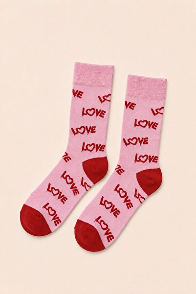 Ka Art Gallery Pink Red Love Patterned Women's Socks ❤️ 🩷