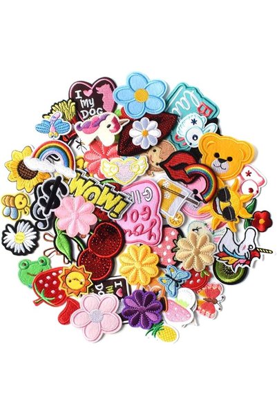 KASTWAVE Patches for Clothing, 60 PCS Embroidered Iron On Patches DIY Accesso...