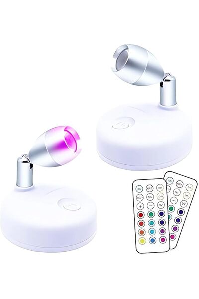 EXCEFORE كشاف LED لاسلكي داخلي - أضواء زينة تعمل بالبطارية مع جهاز تحكم عن بع...