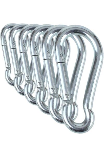 Branded Toys Black & Silver Zinc-Galvanized Heavy Duty Bushcraft Carabiner Sp...