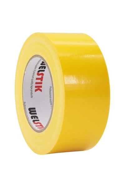 WELSTIK شريط لاصق أصفر 50 مم × 41 متر (2 بوصة × 45 ياردة)، شريط إصلاح قماشي م...