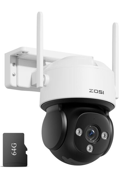 ZOSI كاميرا أمان واي فاي بدقة 4K للاستخدام الداخلي والخارجي، كاميرا مراقبة قا...