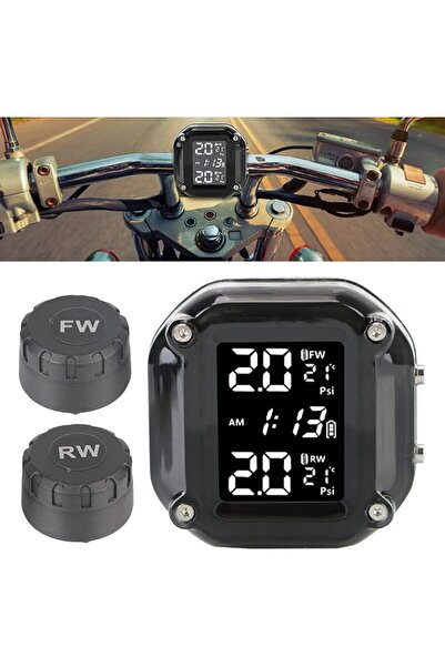 NALACAL Motorcycle TPMS Tire Pressure Monitoring System, IP67 Waterproof Dust...
