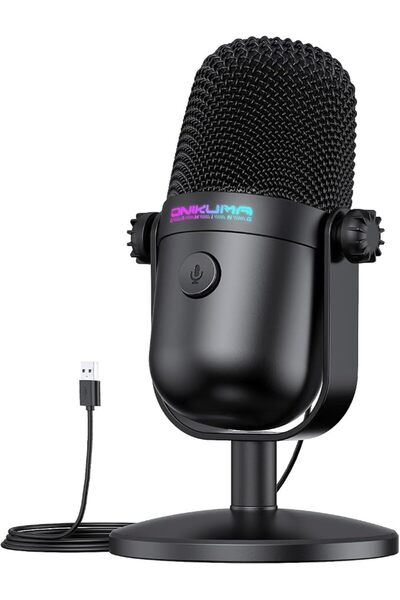 Onikuma GAMING USB Condenser Microphone, Mini USB Microphone, Noise Cancellat...