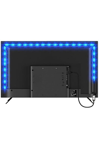 PSTAR أضواء LED للتلفزيون، إضاءة خلفية للتلفزيون بطول 2 متر/6.56 قدم متزامنة ...