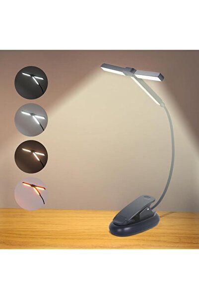 Quntis Tri-Head Clip-On Reading Light - 51 LED Rechargeable Book Light, 4 Col...