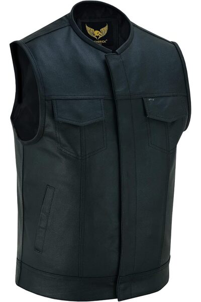 Leatherick mens Motorcycle Vest Motorcycle Vest