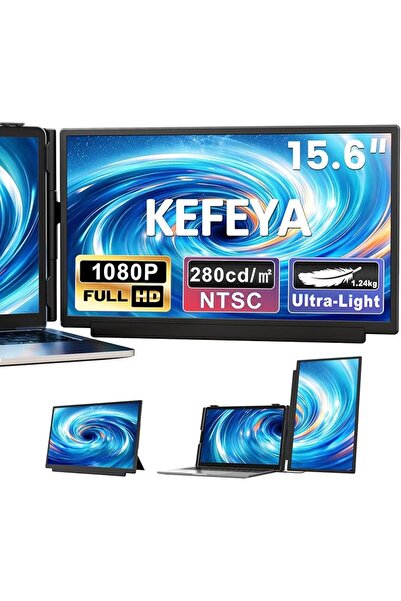KEFEYA شاشة محمولة إضافية للحاسوب المحمول، 15.6 بوصة، متوافقة مع جميع أجهزة ا...