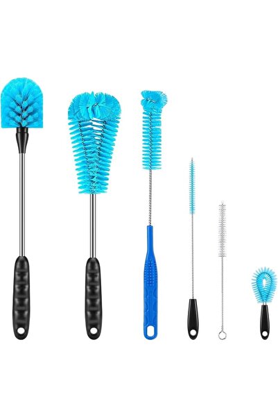 KASTWAVE مجموعة فرش تنظيف مكونة من 6 قطع، فرش تنظيف زجاجات الأطفال ذات مقبض ط...