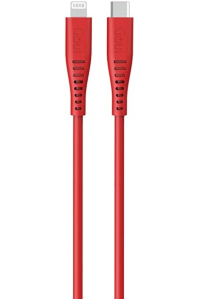 GOUİ Silicon Lightning to Type-C Cable, 1.5 Meter Length, Red