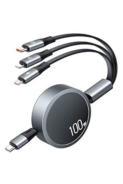AZONEE Multi Charging Cable [Travel Companion] 100W Retractable Charging Cabl...