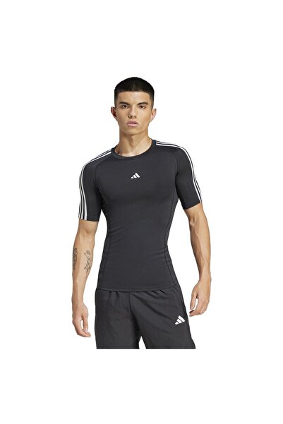 adidas Ανδρικό T-shirt Τεχνολογικής Συμπίεσης με 3 Ρίγες 2XL