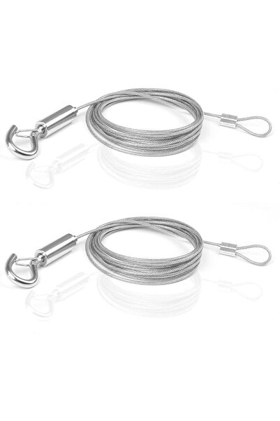 KASTWAVE Picture Hanging Rope Wire, 2 Pcs Stainless Steel Wire with Loop and ...