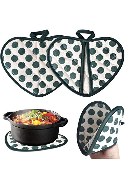 Roxolana 2 Pack Heat Resistant Pot Holders with Pocket Mini Oven Mitts Hot Pa...