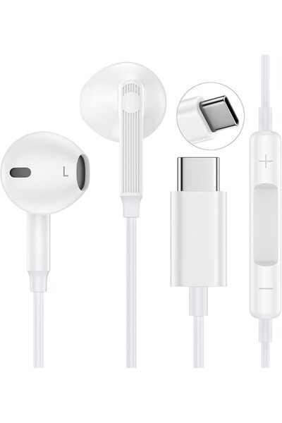 AL0 سماعات أذن USB C سلكية مع ميكروفون، سماعات داخل الأذن من النوع C مع خاصية...