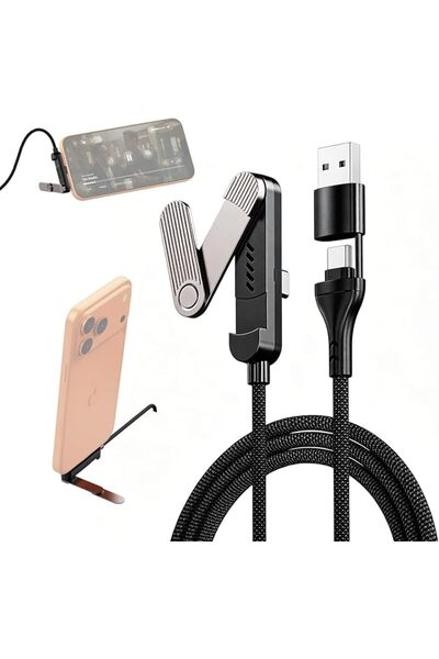 ELEPHANTBOAT ® Invisible Holder Charger Cable with Desktop Stand, 65W USB C t...