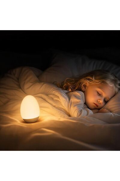 ANYUAN Egg Shaped Kids Night Light, Touch Control Tumbler LED Lamp with Warm ...
