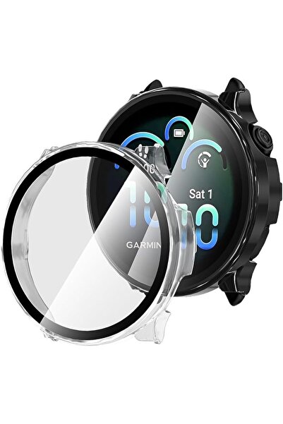 TERRIFI حافظة لساعة Garmin Vivoactive 6 الذكية، واقي شاشة من الزجاج المقوى 9H...