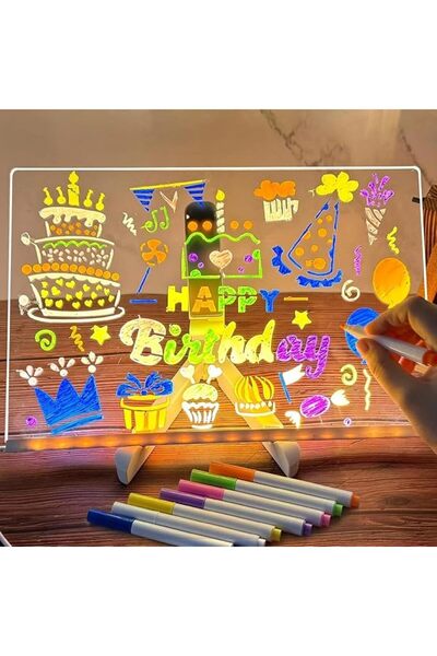 Oshima Tsubaki LED Drawing Board, Creative Magical Board with 7 Pcs Colored p...