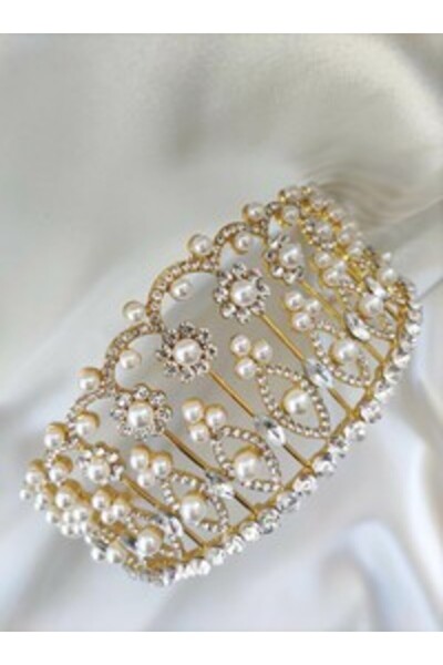 Stoneage Wedding Engagement Chinese Bridal Crown - White -