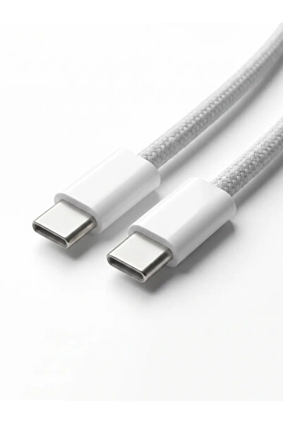 Type-C to Type-C 60W 1M Halat Örgü Hızlı Şarj ve Data Kablosu