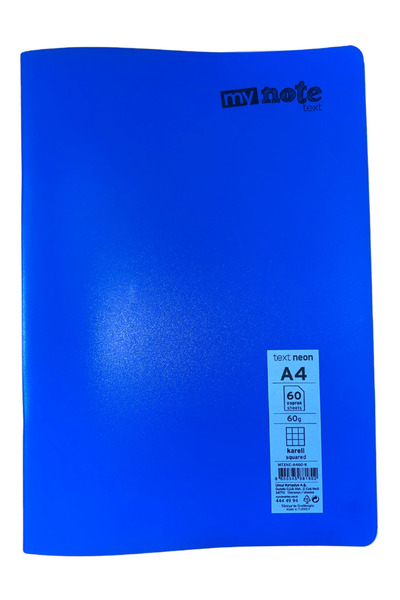 Umur Mynote Text Neon Notebook A4 60 Sheets Squared - Dark Blue