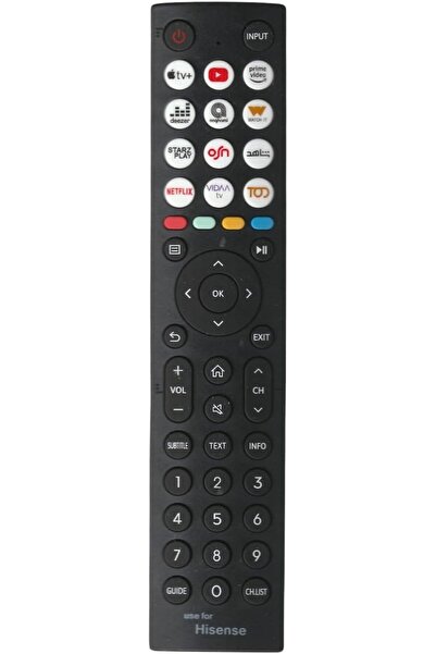 Hisense جهاز تحكم عن بعد للتلفزيون الذكي، أسود، جهاز تحكم عالمي مع أزرار تطبي...