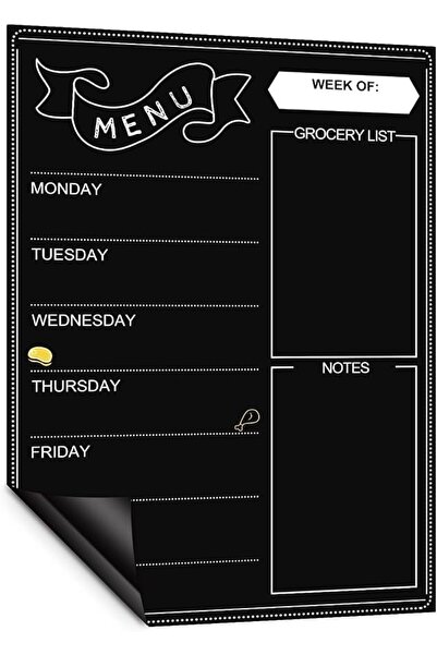 Aputue Magnetic Dry Erase Menu Board for Fridge, Weekly Meal Planner and Groc...