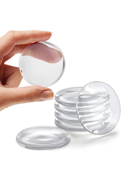 GENERAL 6Pcs Self Adhesive Home Door & Wall Handle Stopper, 5cm Clear Rubber ...