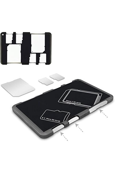 Generic Easy Carry 4+2 Slots Slim Size Lightweight Portable SD TF MSD Memory ...