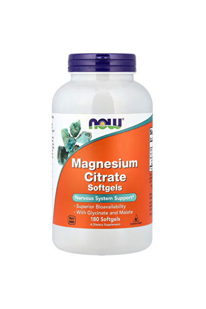 Now Foods Supplements, Magnesium Citrate, With Glycinate & Malate, Nervous Sy...