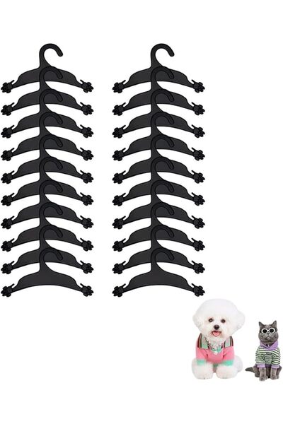 KASTWAVE Pet Clothes Hanger, 10Pcs Plastic Anti- Skid Pet Clothes Rack, Lovel...