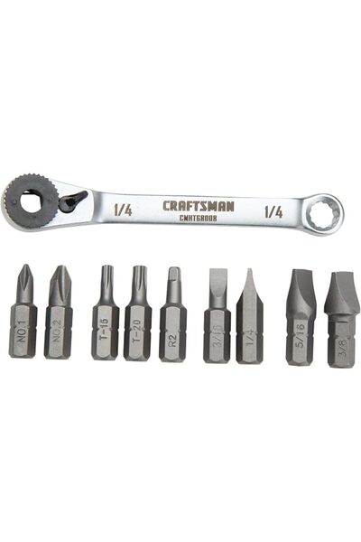 CraftSman Screwdriver Set, Ratcheting, Multi-bit 10-Piece (CMHT68008)