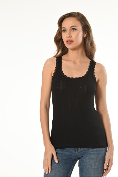 Mfö Life İç Giyim Jacquard Lace Thick Strap Tank Top