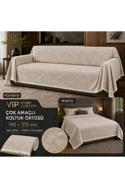 Vip Home Concept Market Ürünleri Multi-Purpose Sofa Cover 180 × 215 cm Tufted...