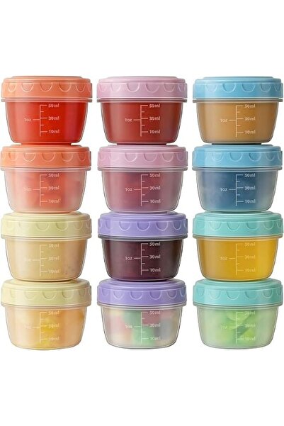 Yelajoy 12 Pcs 2OZ Salad Dressing Containers with Lids, Leakproof Portable Co...