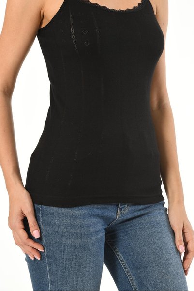Mfö Life İç Giyim Jacquard Lace Rope Strap Undershirt