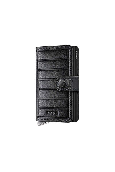 Secrid Premium Miniwallet+ Emboss Lines Card Holder Wallet, Black