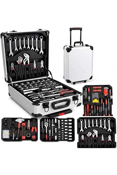 GREENAUTO GREEN MOUNT 187 Pcs Tool Set with Lockable Tool Box on 2 Wheels, Pr...