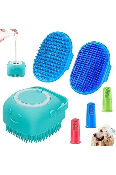 TERRIFI 6PCS Dog Bath & Toothbrush Grooming Set with Adjustable Ergonomic Han...
