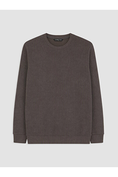 LC Waikiki Vizyon New Season Anthracite Crew Neck Men's Sweatshirt