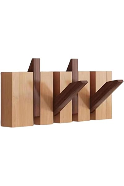 Tazweeq Coat Rack Wall Mount, Wooden Coat Rack, Piano Key Coat Rack with 4 Ho...