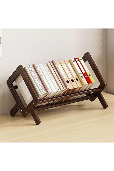 Beauenty منظم كتب مكتبي من الخيزران، رف كتب مائل، خزانة كتب مكتبية، حامل كتب ...