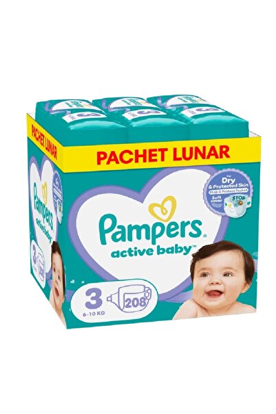 Pampers Πάνες Μωρού Active Μέγεθος 3 Midi για 6-10 κιλά, 208 τεμάχια