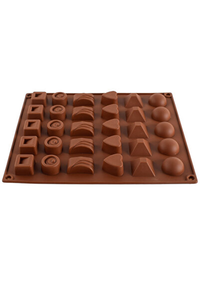 Generic Brand Formă silicon ciocolată, 30 compartimente, forme diverse, 27,5*...